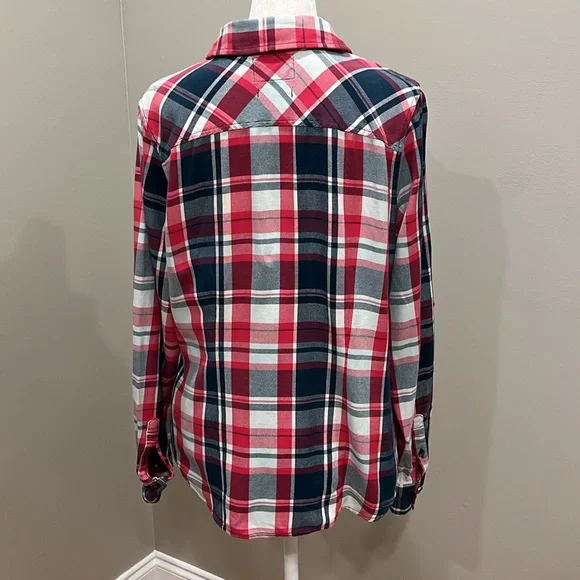 The North Face Plaid Flannel Long Sleeve Button Down Shirt Size Large - Picture 5 of 8